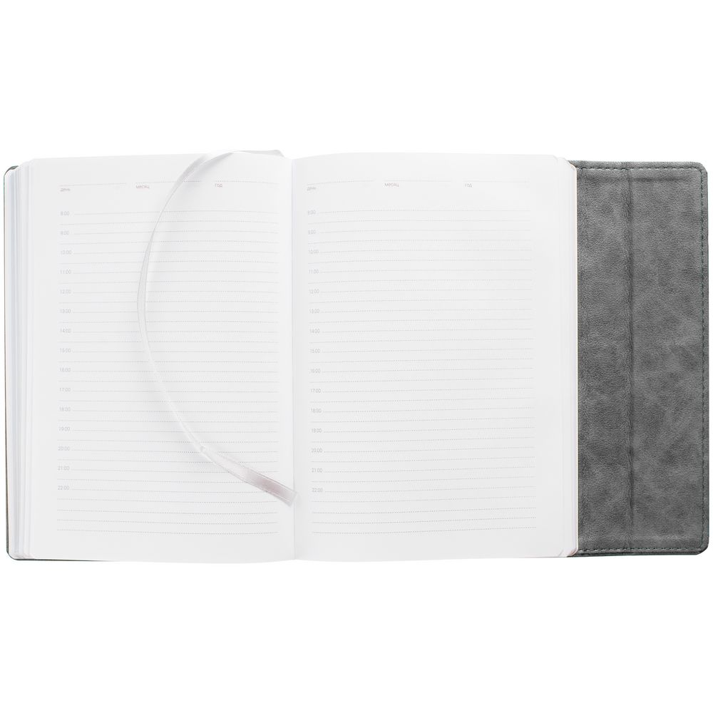 Ежедневник Flap на заказ, недатированный, серый-3