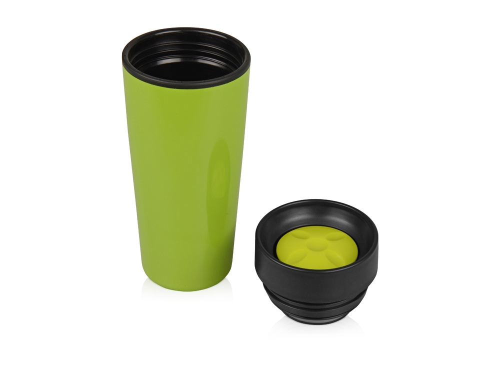Кружка с термоизоляцией на 450 мл, зеленый-1