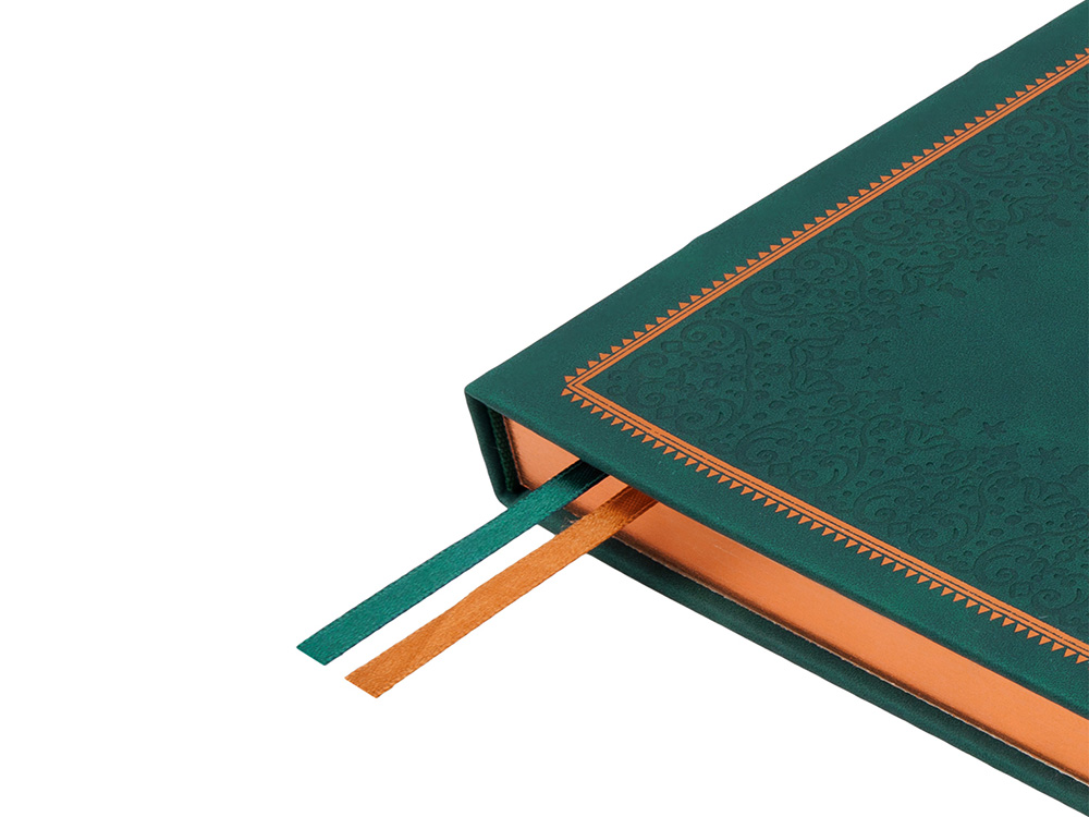 Ежедневник недатированный А4 Royal, зеленый с бронзовым срезом-3