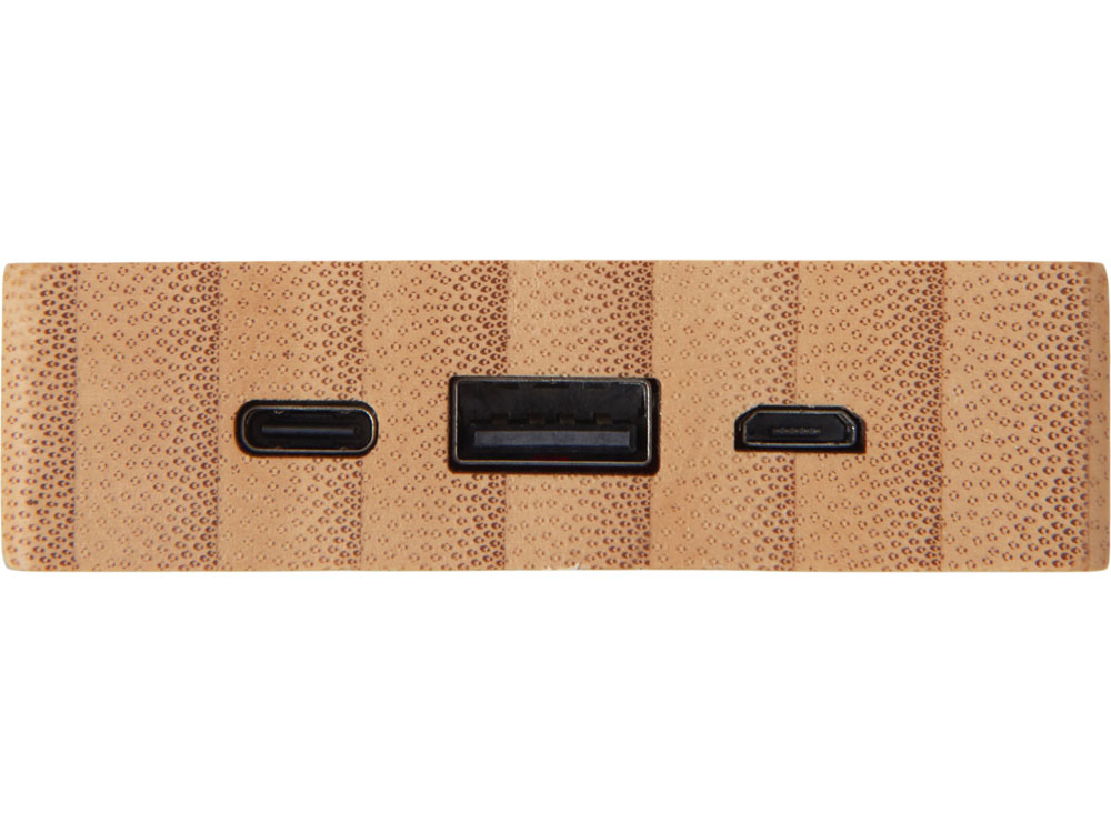 Внешний аккумулятор с подсветкой лого и солнечной панелью Reedia S1, 10000 mAh, бамбук, черный-5