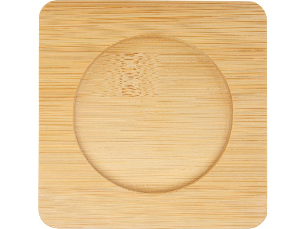 Стеклянный стакан Manti объемом 250 мл с двойными стенками и подставкой из бамбука, 2 шт. , natural-3