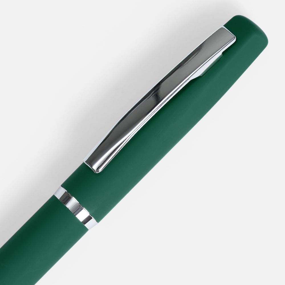 Ручка шариковая Bolt Soft Touch, зеленая-1