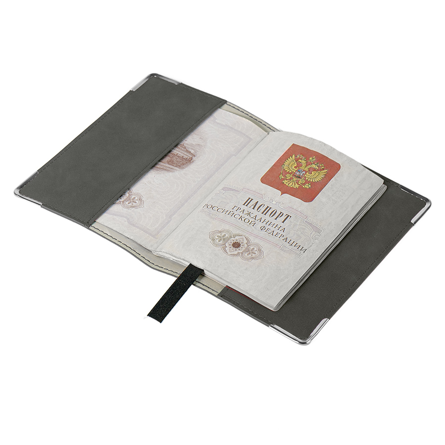 Обложка для паспорта Luma,темно-серая, темно-серый-3