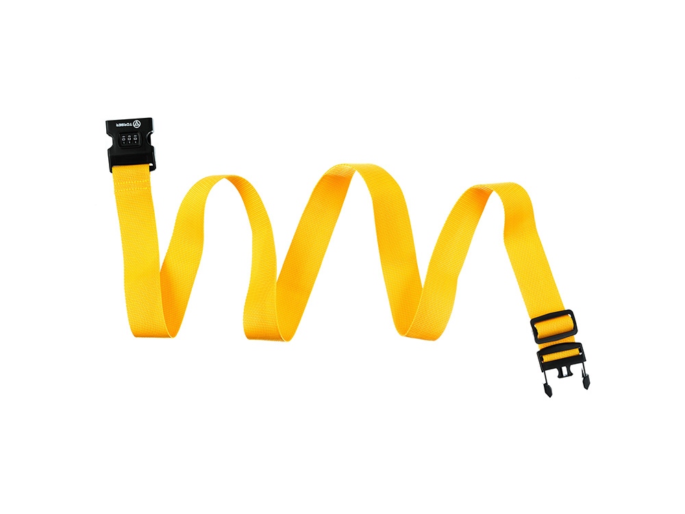 Ремень для чемодана Torber, желтый, 182 х 5 см-3