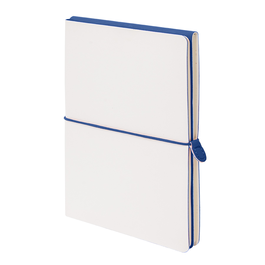Бизнес-блокнот "Combi", 130*210 мм, бело-тем-синий, кремовый форзац, гибкая обложка, в клетку/нелин, белый, темно-синий-0