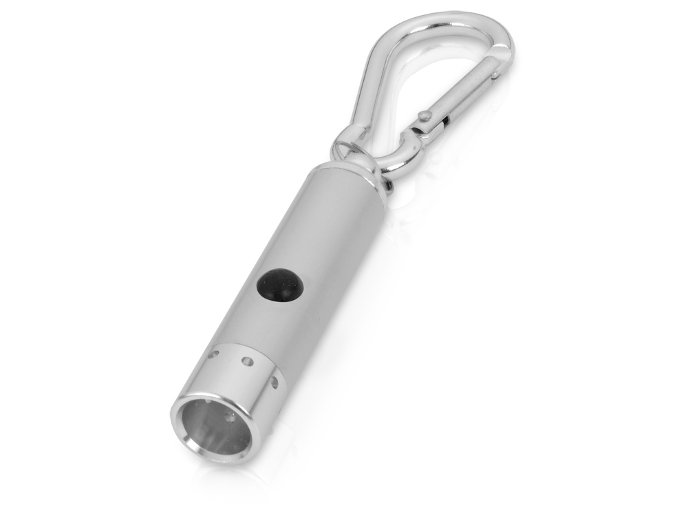 Брелок-фонарик Карабин, серебристый-0