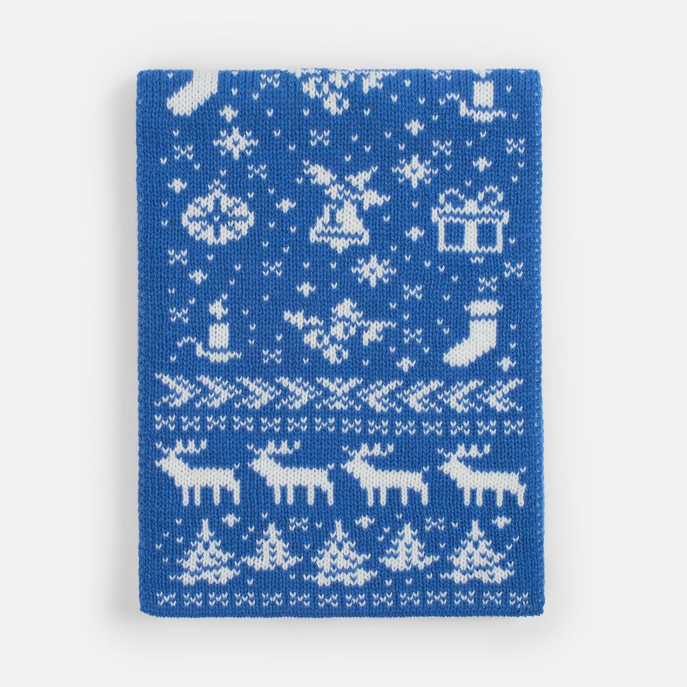 Шарф Holidale, синий с молочным-1