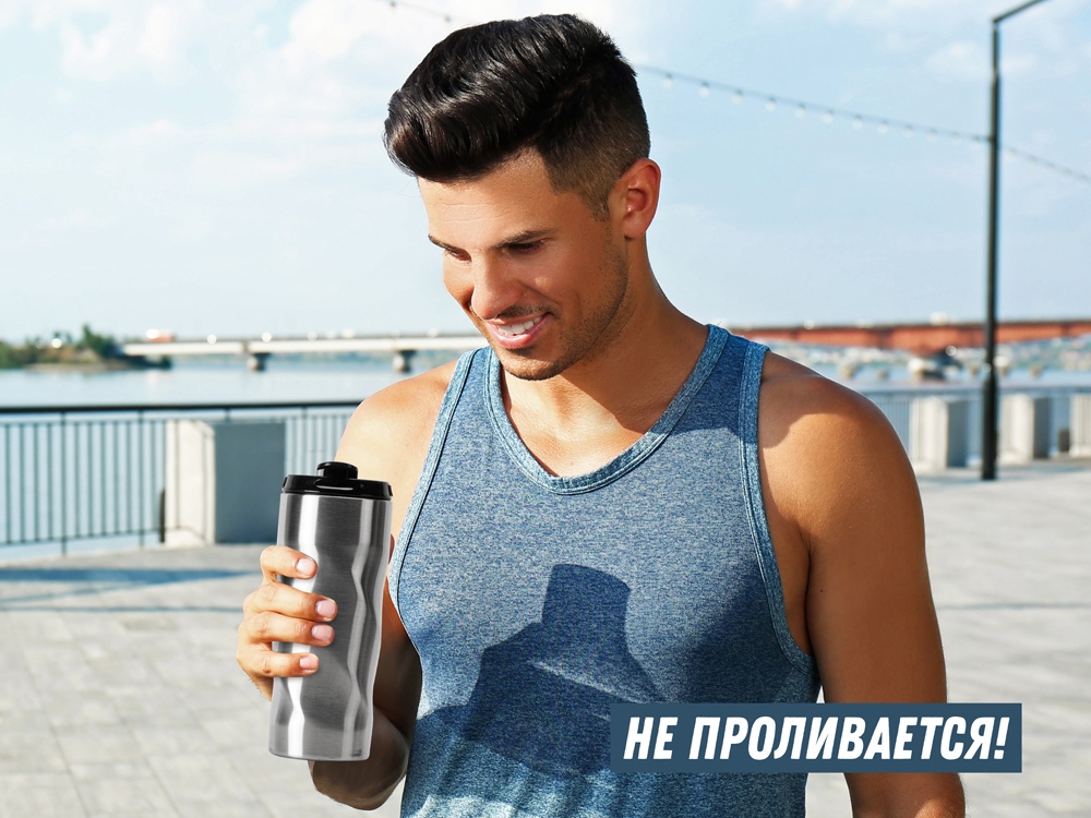 Термокружка Гедж 450мл, серебристый-9