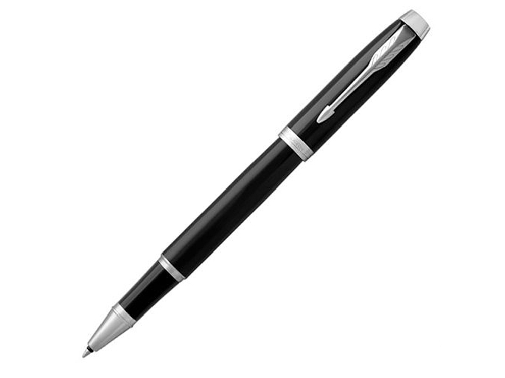 Ручка роллер Parker IM Core Black CT, черный/серебристый-0