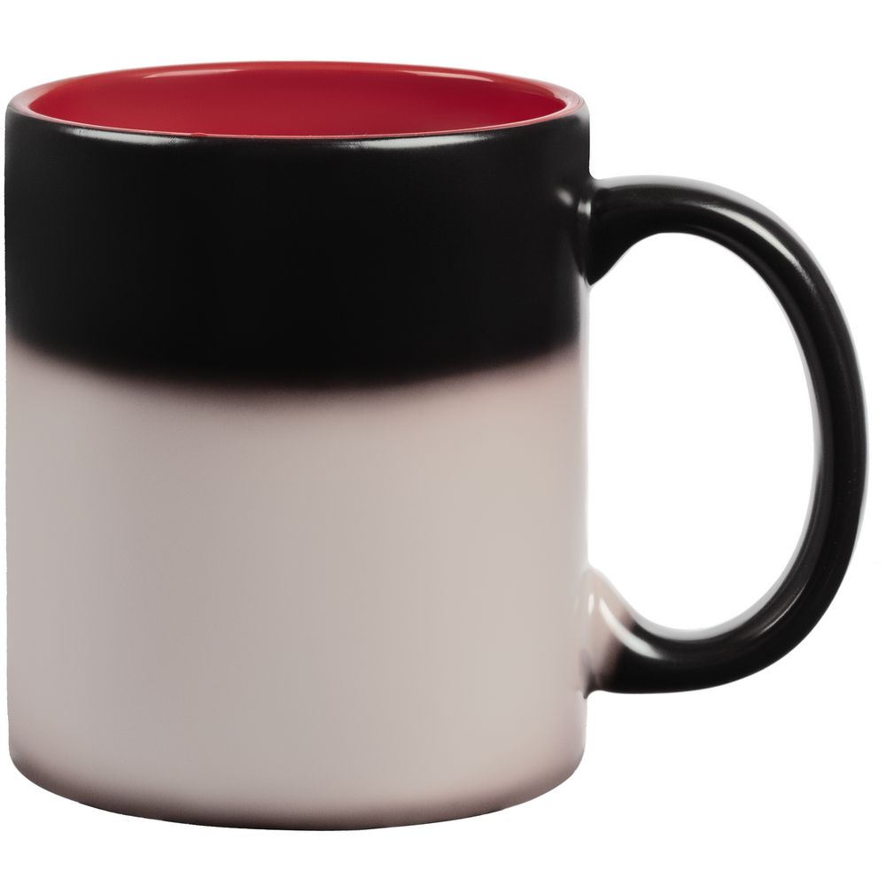 Кружка-хамелеон On Display, матовая, черная с красным-2