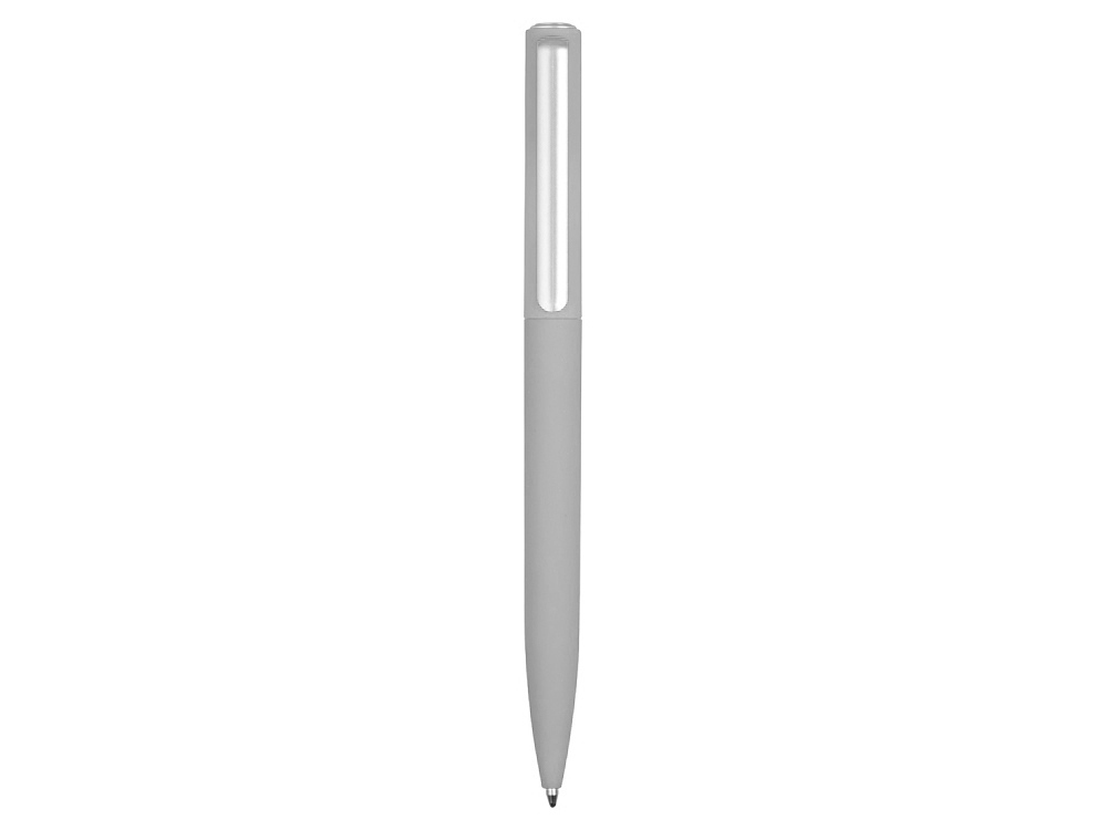 Ручка шариковая пластиковая Bon с покрытием soft touch, серый-1