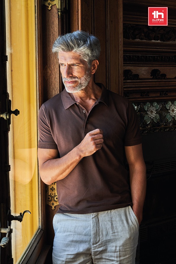 Рубашка-поло мужская ADAM 195, бордовый-2