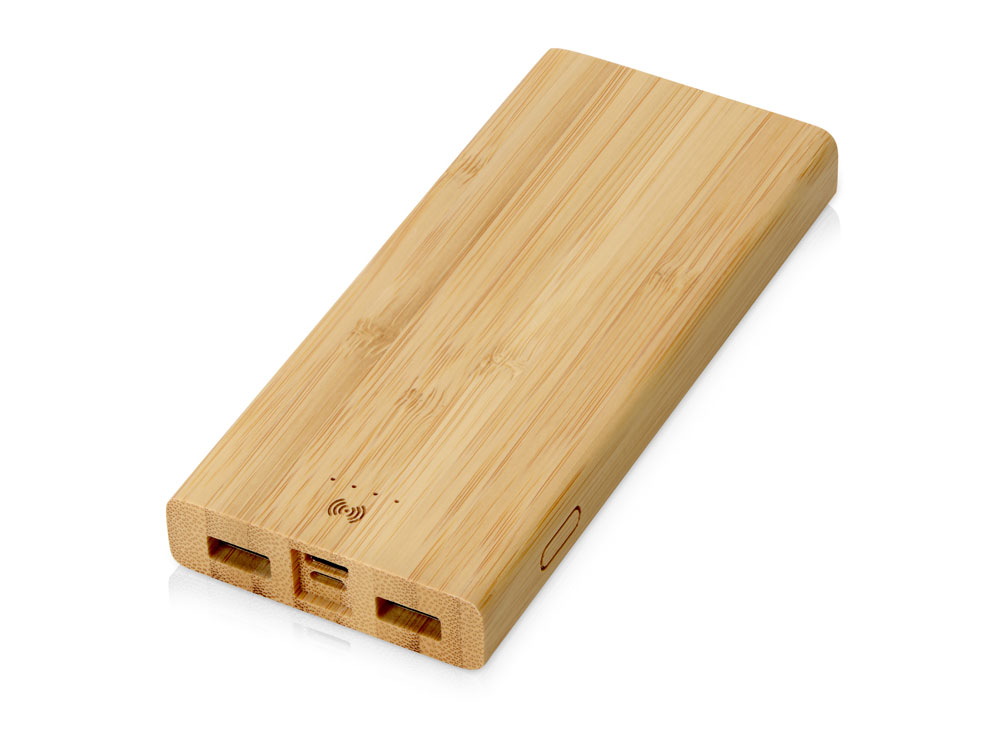 Внешний беспроводной аккумулятор из бамбука Bamboo Air, 10000 mAh-0