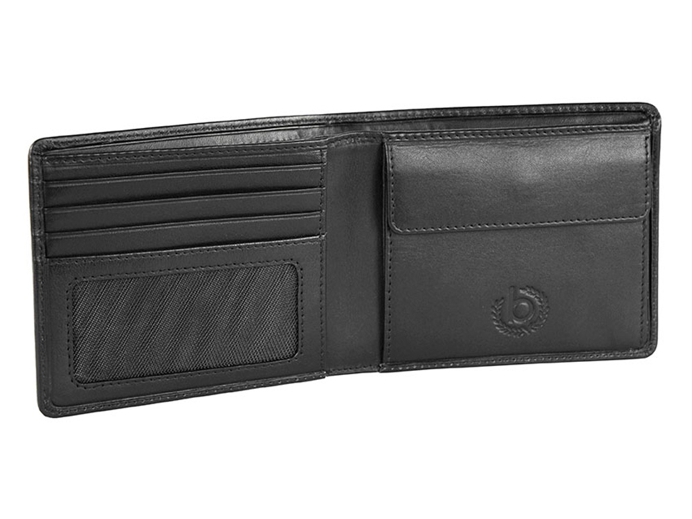 Портмоне BUGATTI Primo, чёрное, натуральная воловья кожа, 11х1,5х9 см-1