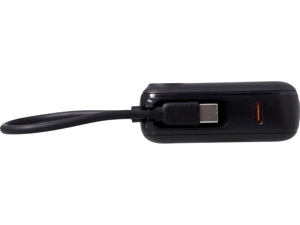 Внешний аккумулятор со встроенным кабелем Liri, QC/PD, 10000 мАч, черный-4