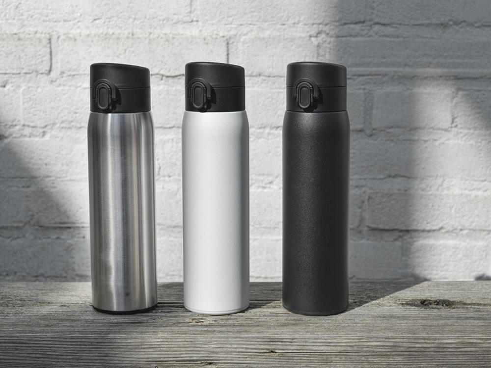 Термос Sika из нержавеющей стали, сертифицированной по стандарту RCS, объемом 450 мл с изоляцией - Серебристый-4