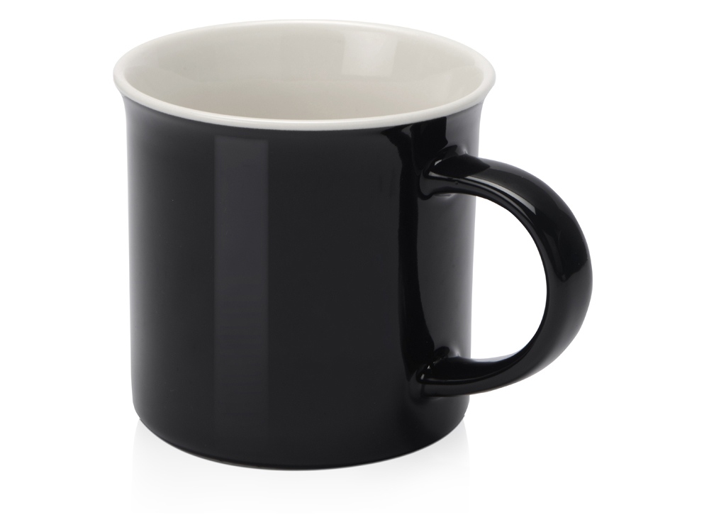 Кружка Countryside S с белым ободком, белая внутри, черная снаружи, черный-0