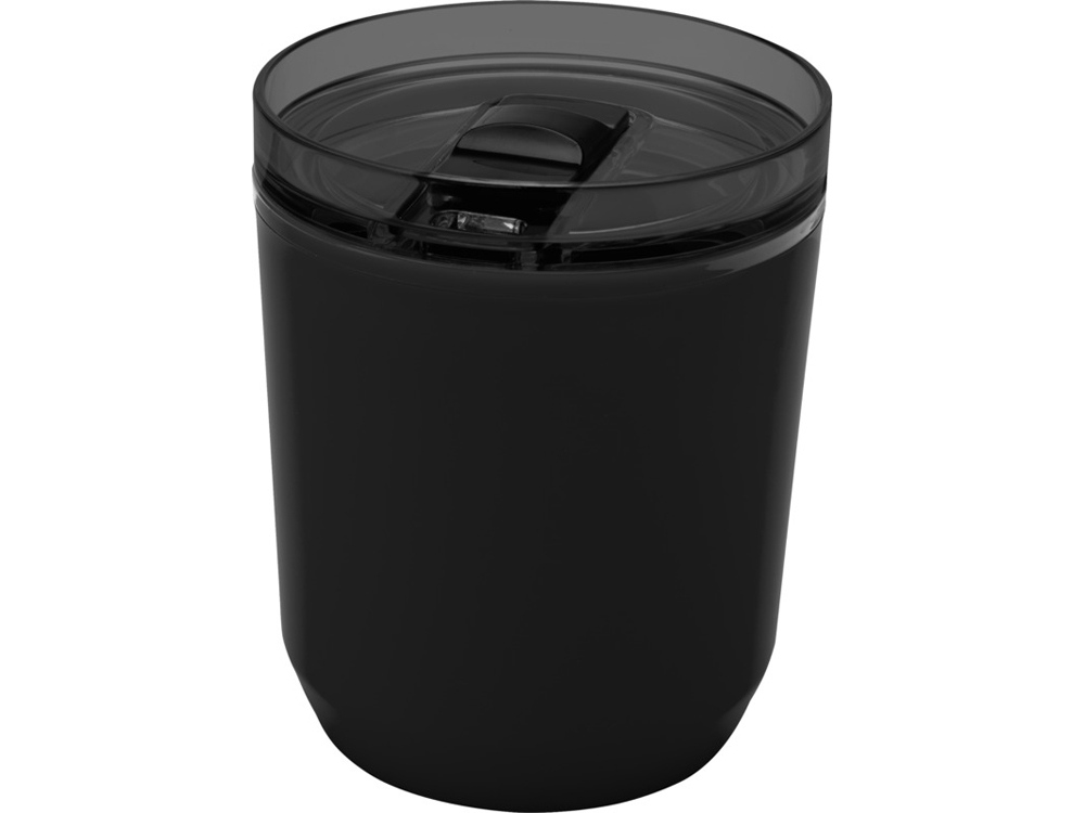 Hudson кружка из переработанного пластика с двойными стенками объемом 180 мл, сплошной черный-4