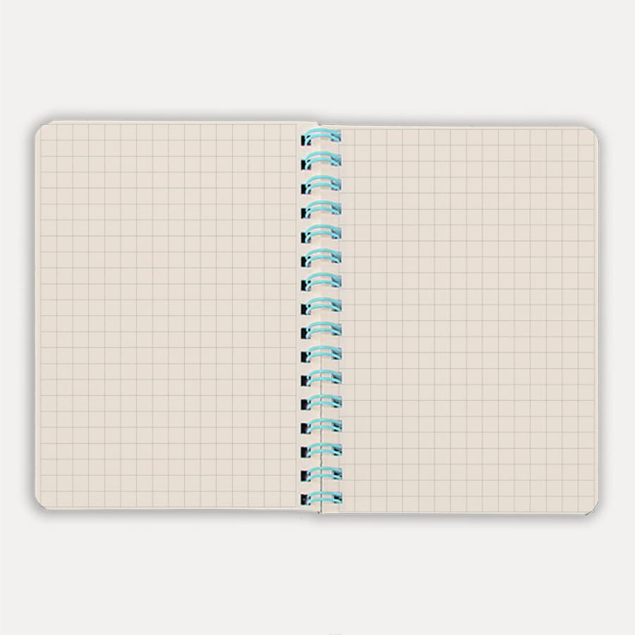 Блокнот на двойной пружине HELIX MINI, 105 х 150  мм, черный с голубым, блок в клетку, черный, голубой-5