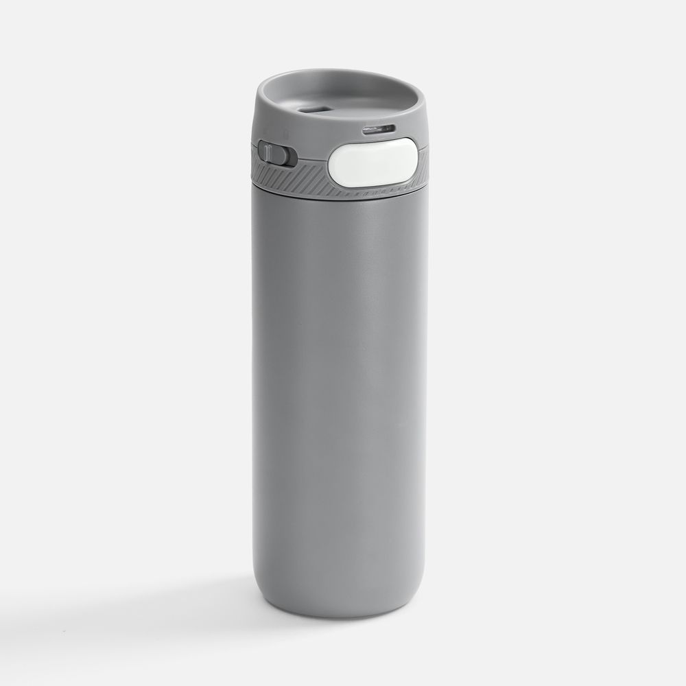 Термостакан X1 с цветной кнопкой, серый с белым-0