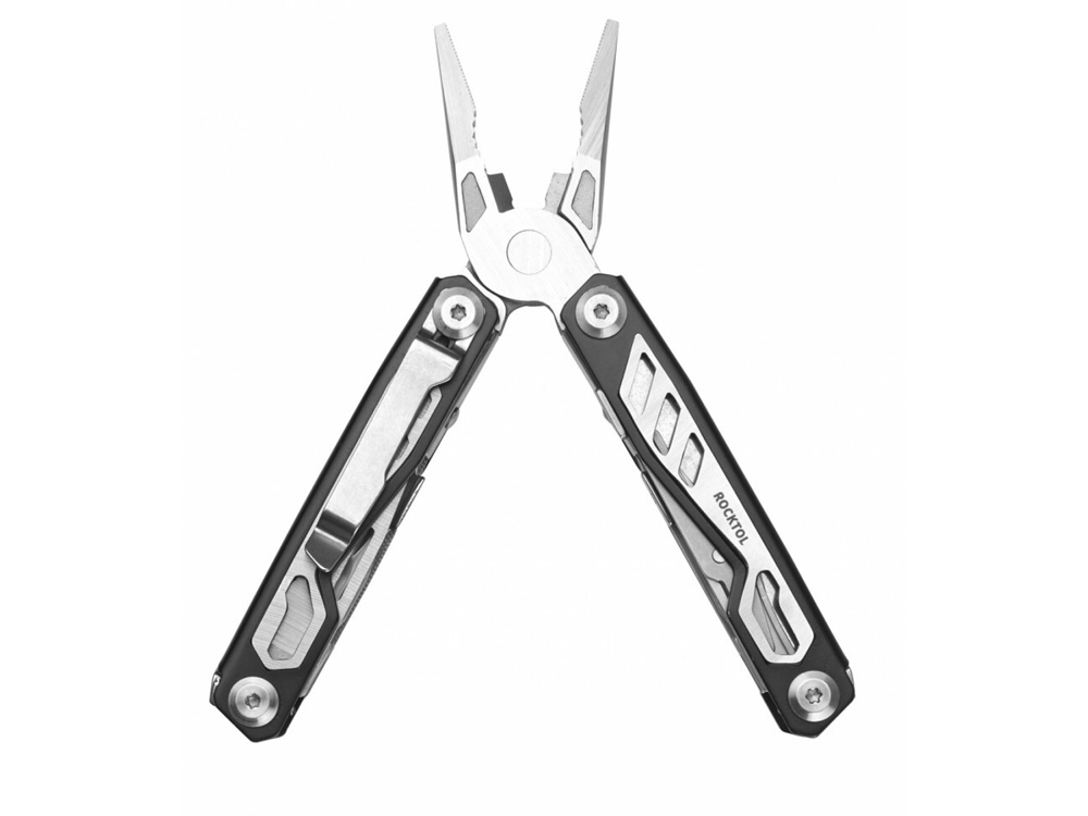Мультитул Rocktol 16 в 1 с пружинными плоскогубцами, нержавеющая сталь, нейлоновый чехол-1