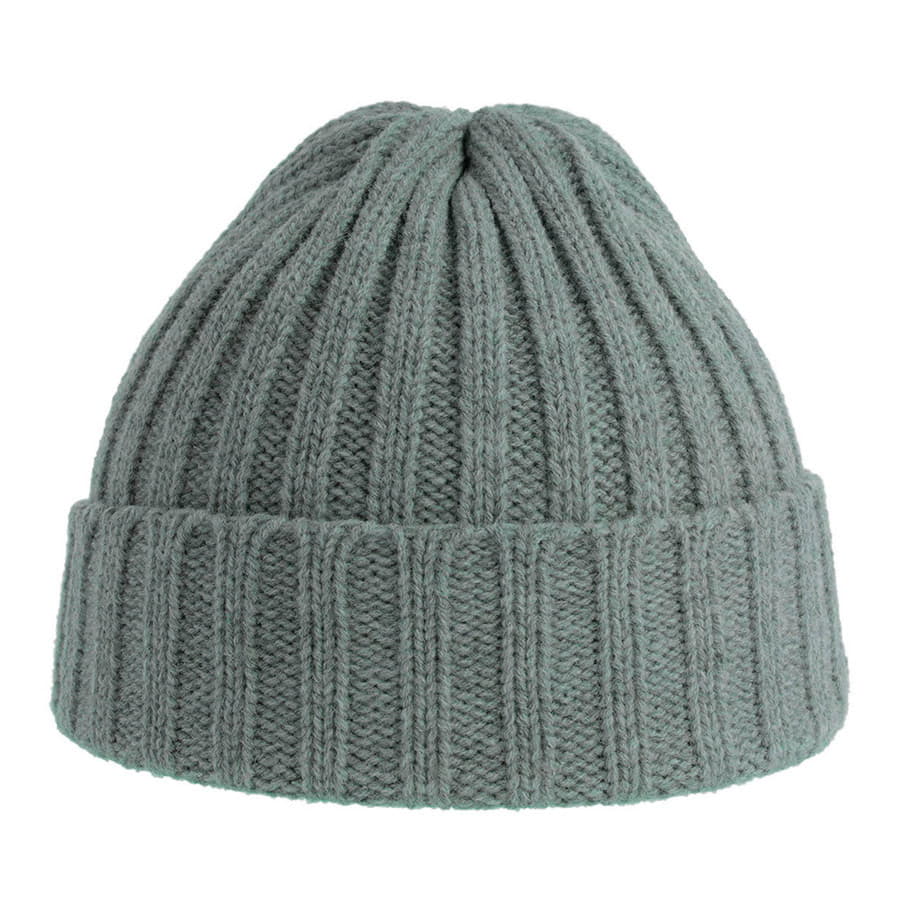 Шапка вязаная SHORE с отворотом из материала rPET/рециклированного полиэстера, светло-серый меланж-6