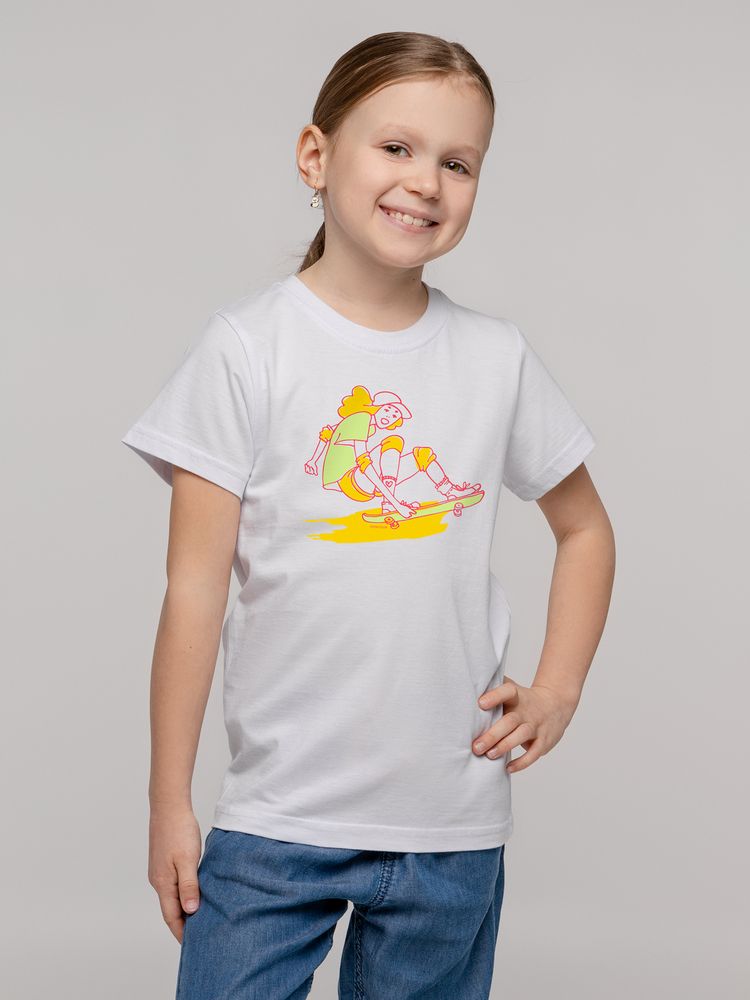 Футболка детская Skateboard, белая-3