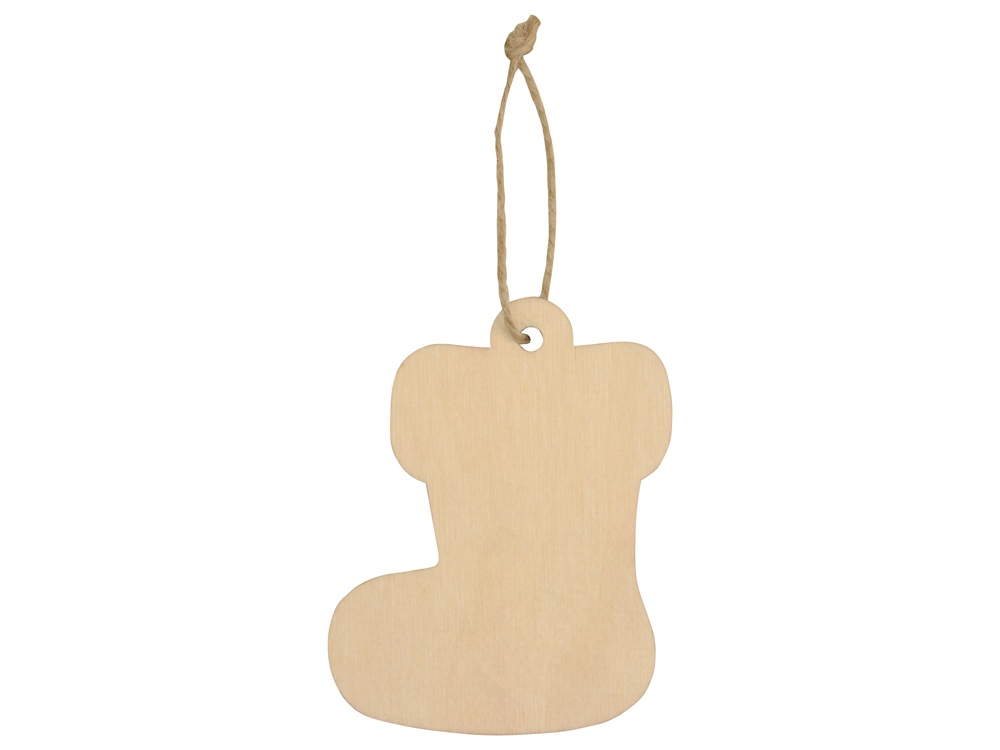 Подвеска деревянная Новогодний валенок-2