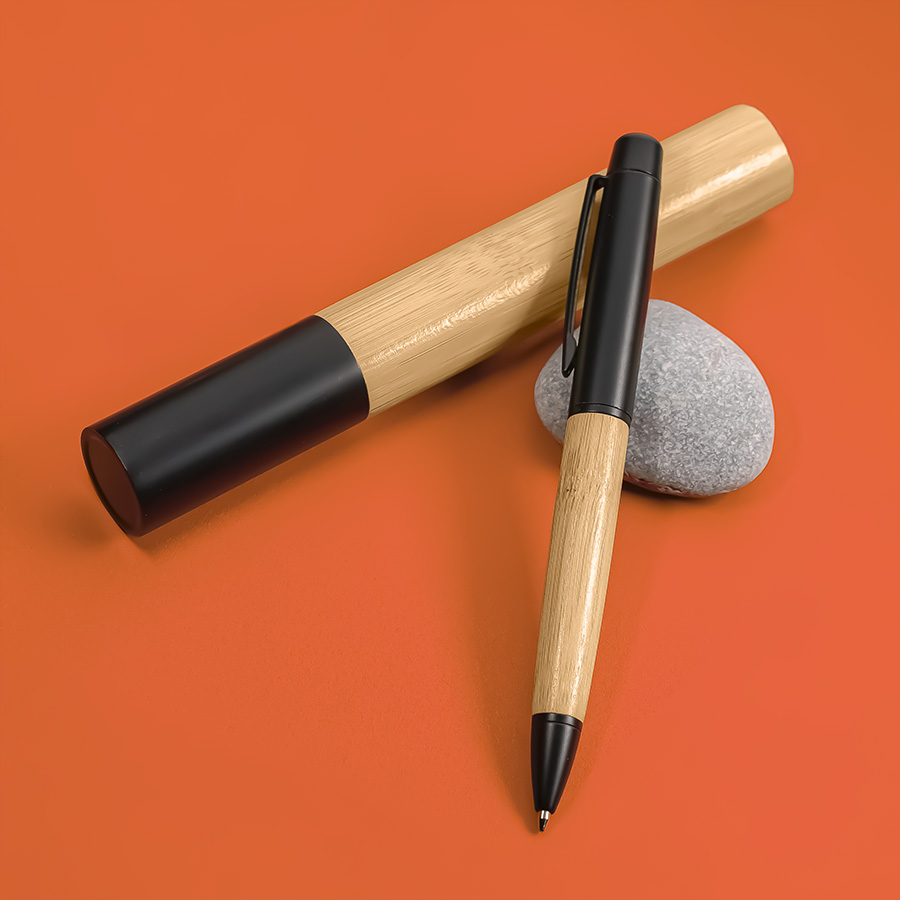 Ручка шариковая BALK в тубе-футляре, бежевый, черный-6