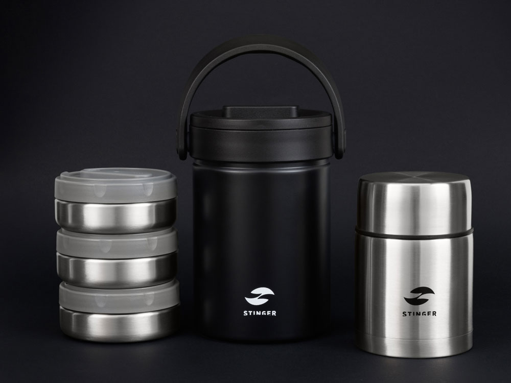 Термос ланч-бокс Stinger, 0,7 л, широкий, нержавеющая сталь, серебристый, 10,8 x 10,8 x 15,9 см-3