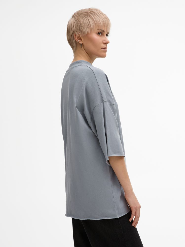 Футболка унисекс оверсайз T1, серая-3