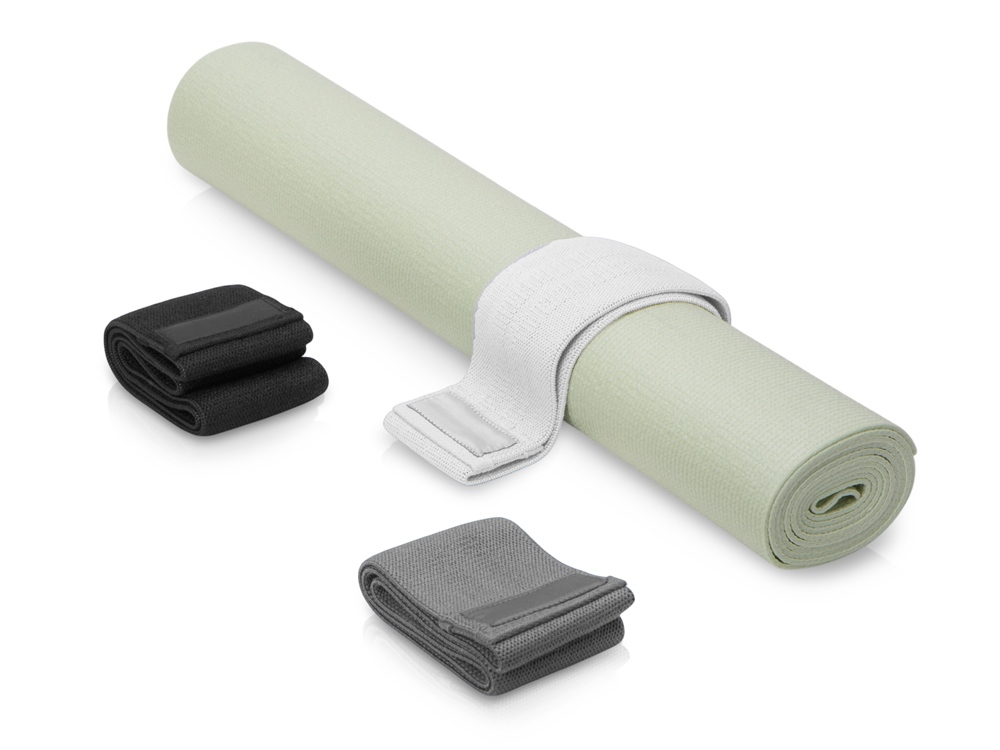 Подарочный набор с ковриком и фитнес резинками Virasana, оливковый-0