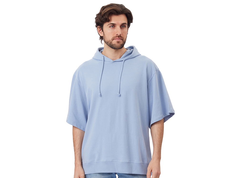 Худи оверсайз с коротким рукавом Warsaw унисекс, небесно-голубой-4