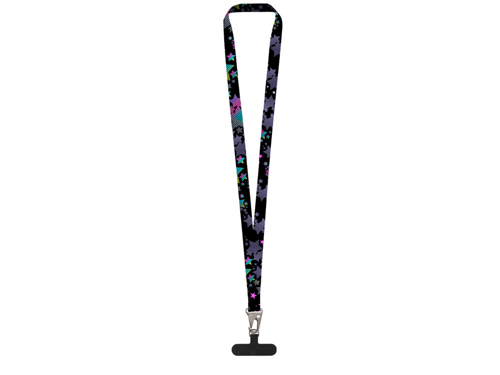 Ланъярд 2,5 см под сублимацию с большим карабином и узким держателем для телефона из ПЭ-2