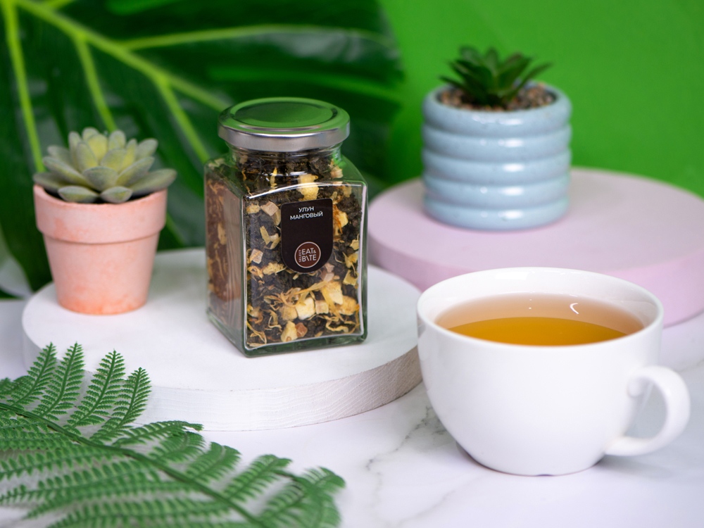 Чай манговый улун, серия Bouquet, стеклянная банка-4