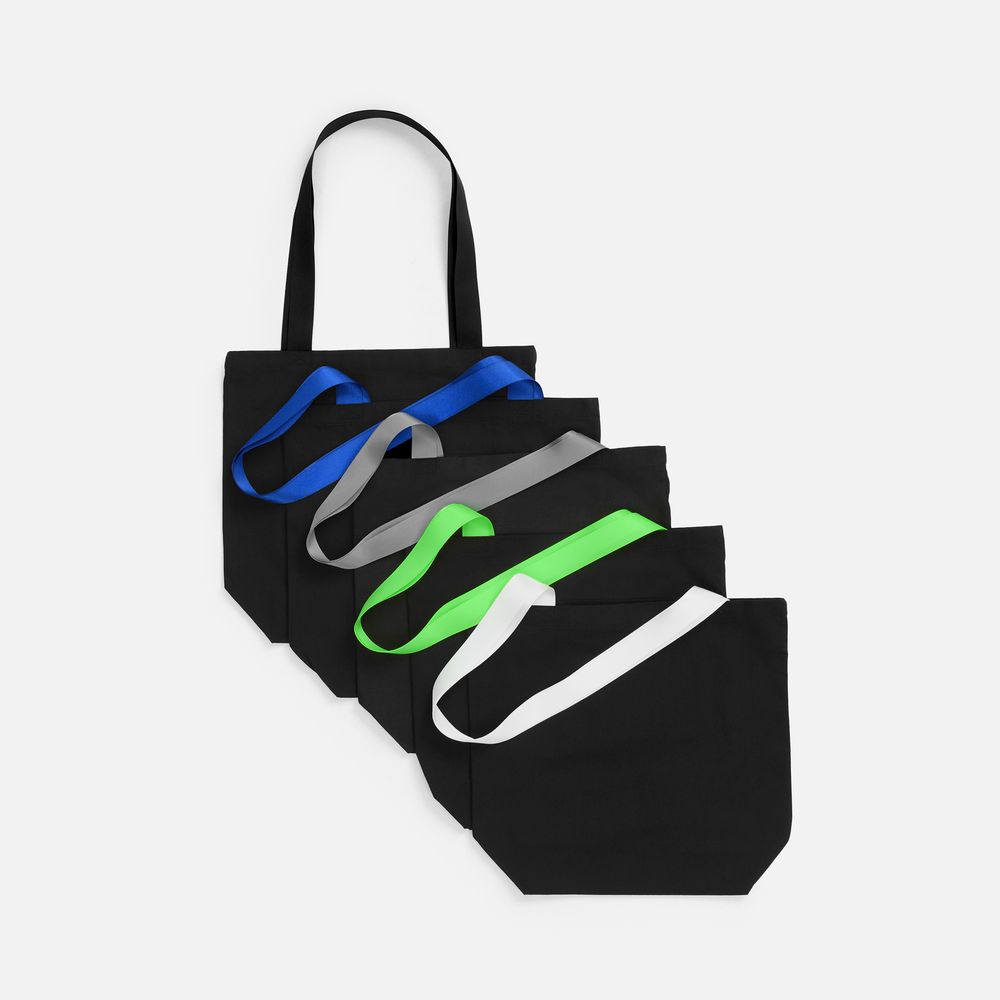 Шопер B5, черный с широкими красными ручками-2