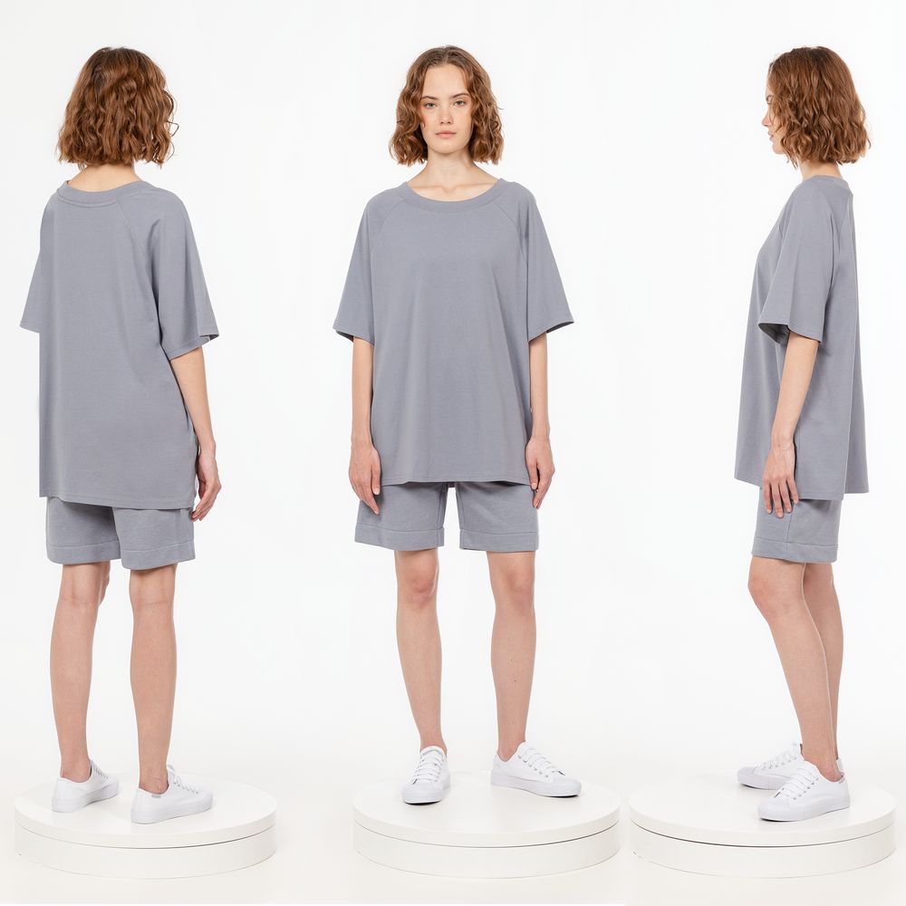 Футболка унисекс оверсайз T2, серая-2