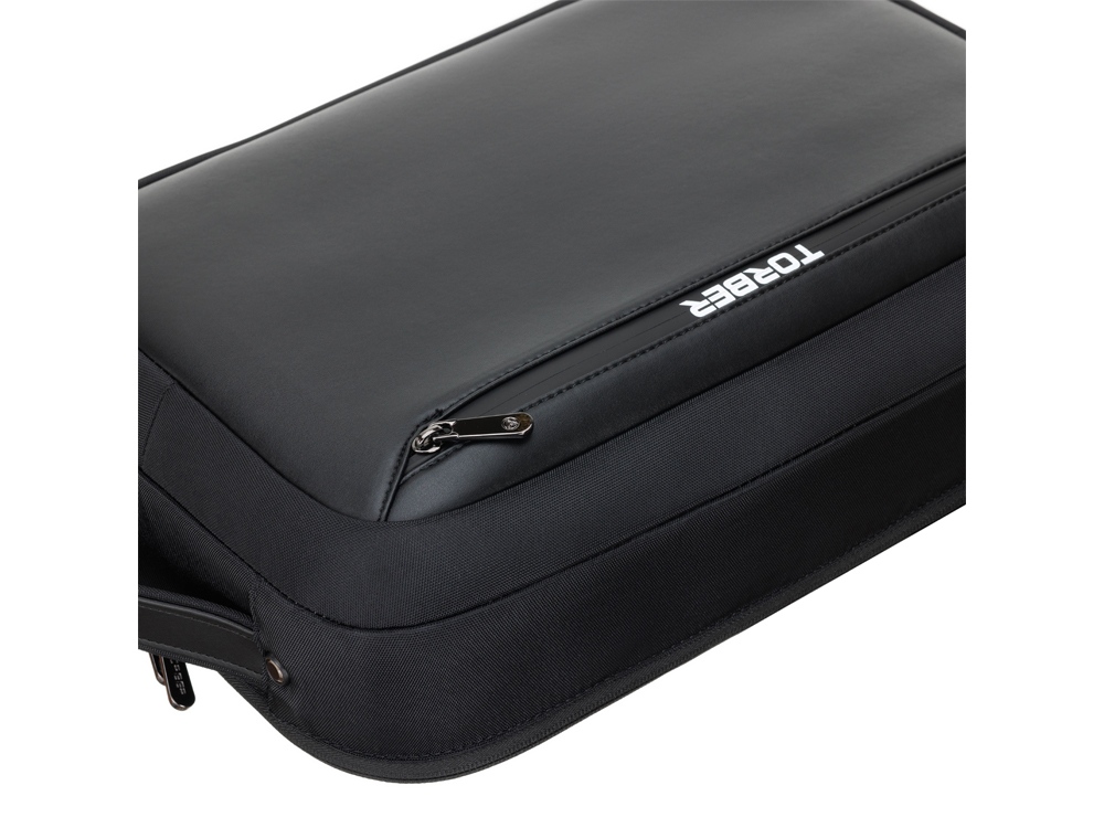 Рюкзак TORBER ВОЯЖ с отделением для ноутбука 15,6'', черный, нейлон/микрофибра, 30x12x42 см, 14л-7