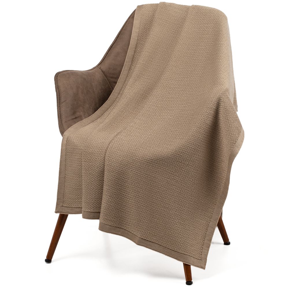 Плед Ornato, бежевый (миндальный меланж)-0