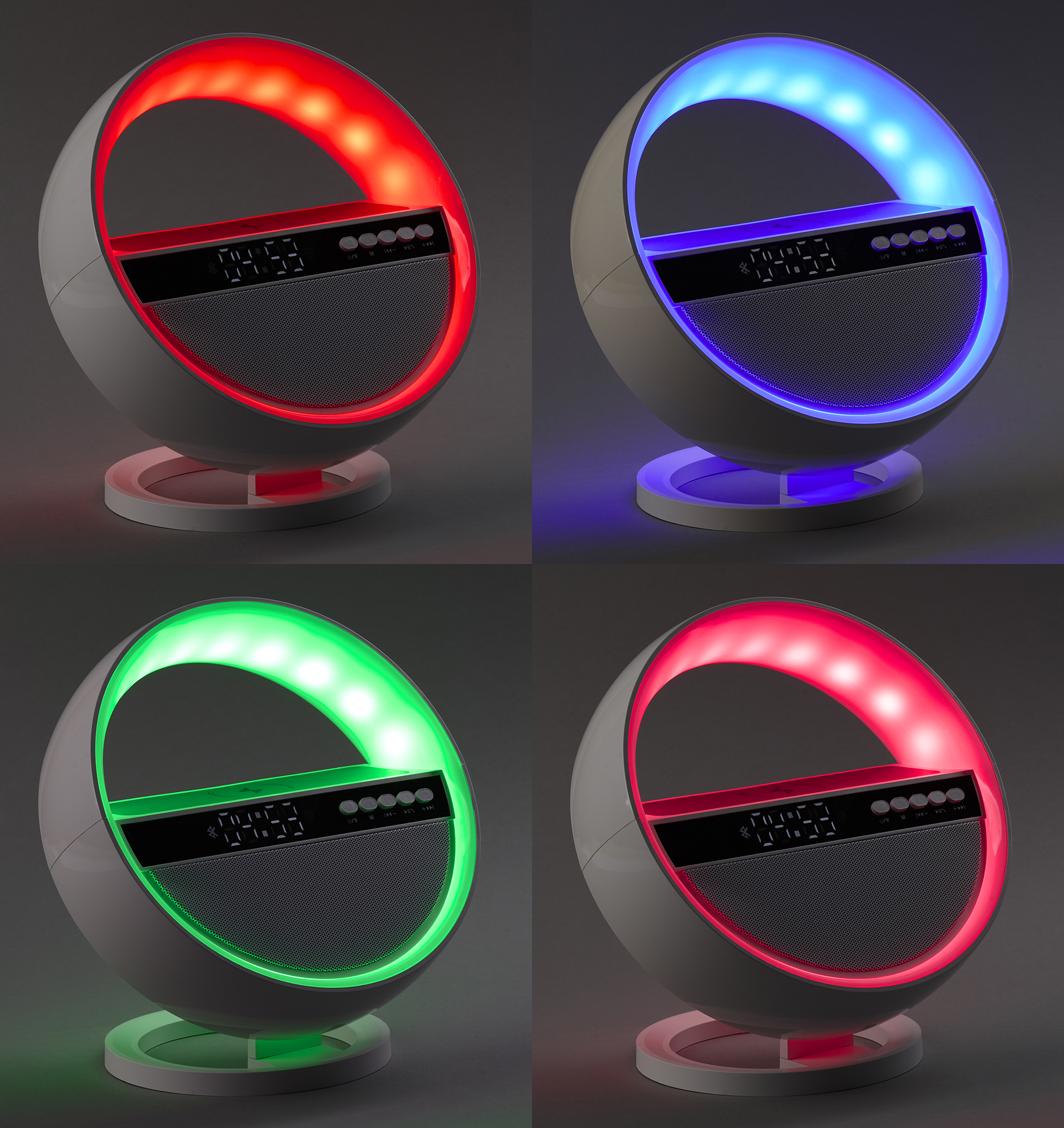 Bluetooth колонка "Smart Orb" 5Вт с беспроводным (15W) ЗУ, лампой, часами, FM радио-4