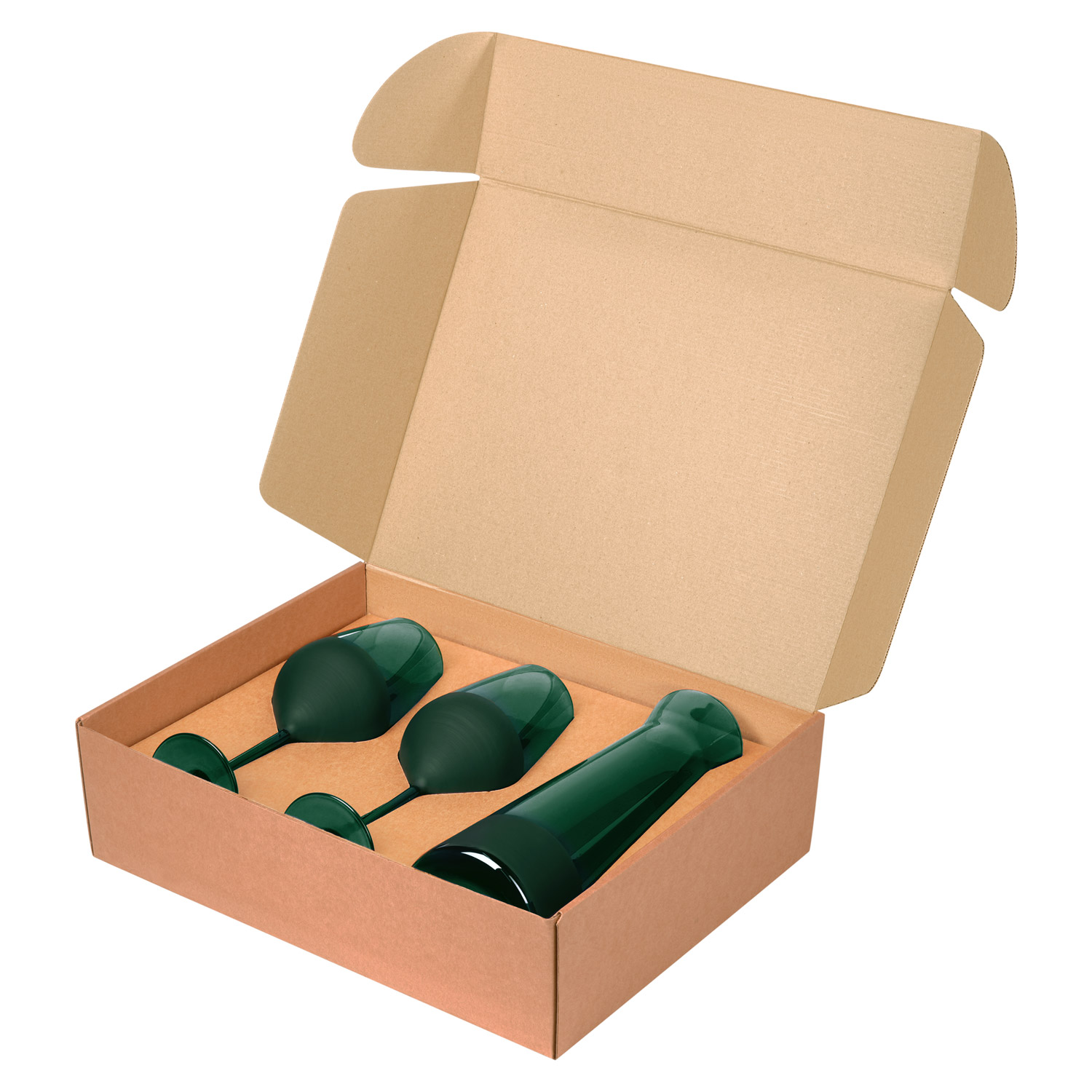 Подарочный набор декантер + 2 бокала для вина Эмеральд (Emerald), зеленый-2