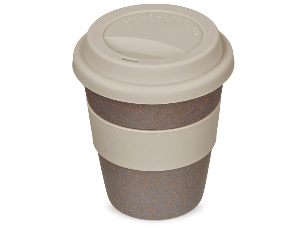 Стакан с силиконовой крышкой Cafe, beige-0