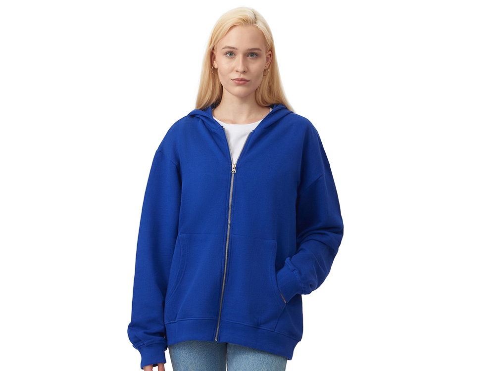 Толстовка оверсайз с капюшоном на молнии Monaco, синий классический-2
