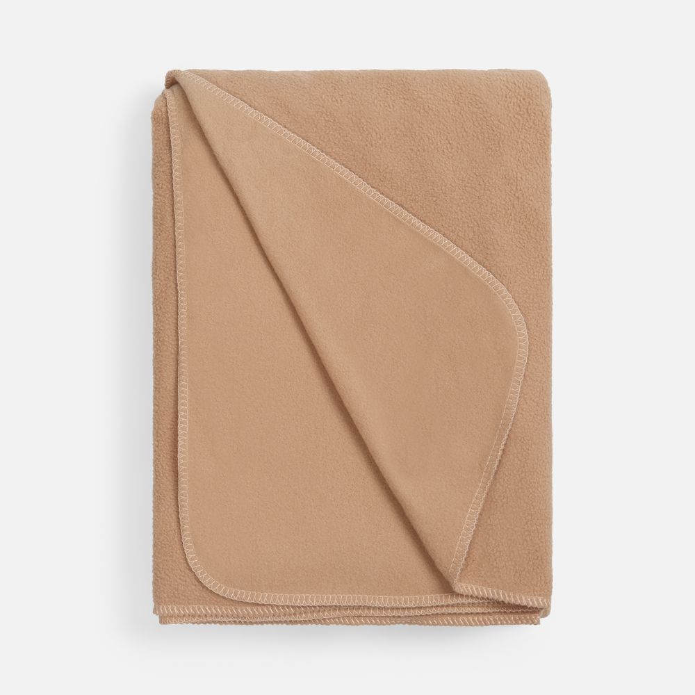 Флисовый плед Warm&Peace, бежевый-1