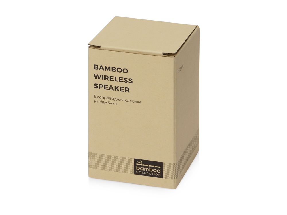 Портативная колонка из бамбука Bongo, натуральный-11