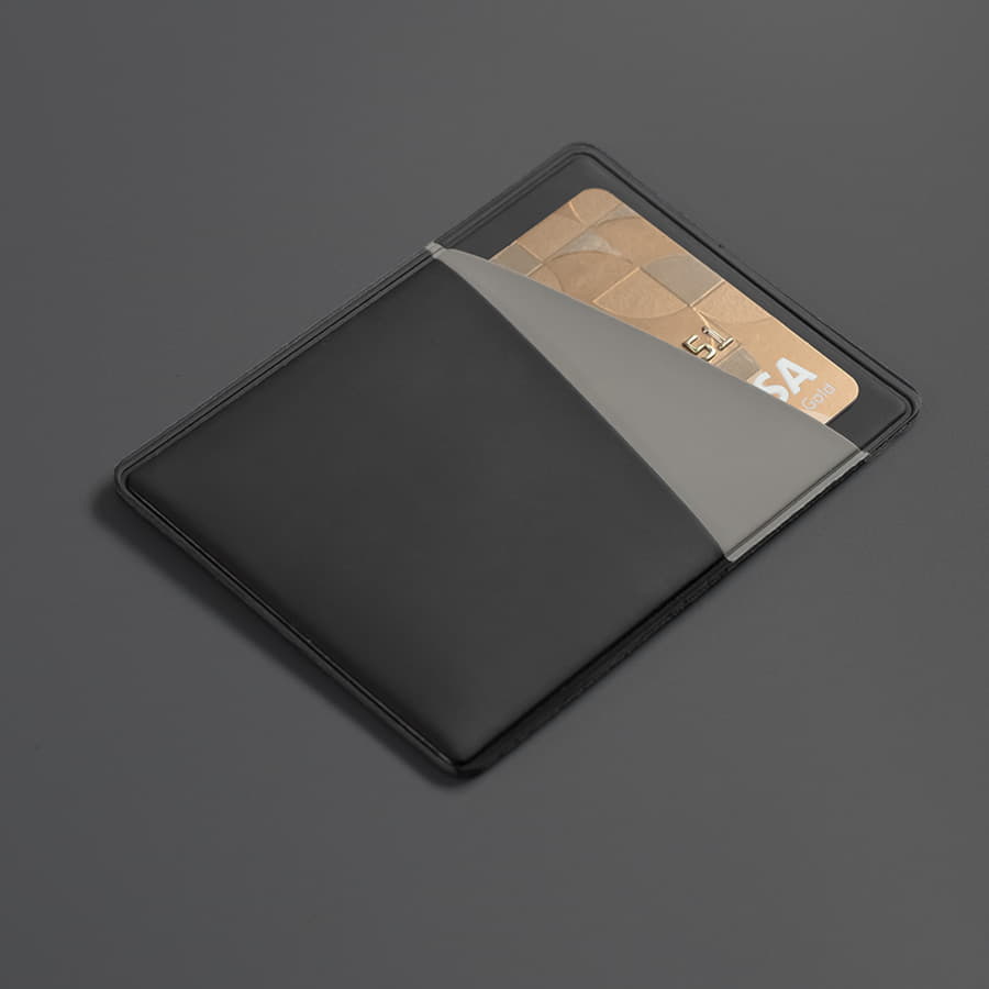 Чехол для карт Simply с тремя косыми карманами, черный/серый, PU, черный, серый-2