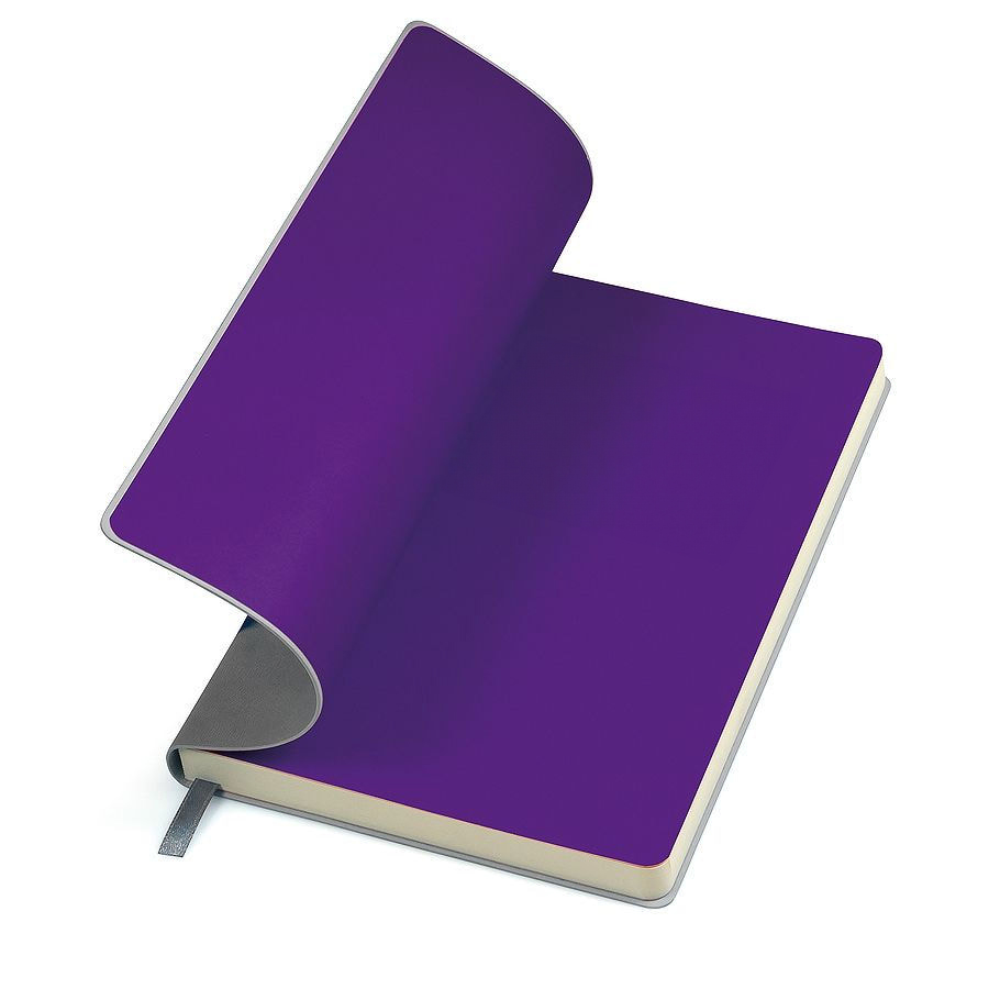 Ежедневник недатированный "FunkyPlan",130*210 мм,  серый/фиолетовый форзац,блок-линейка, серый, фиолетовый-6
