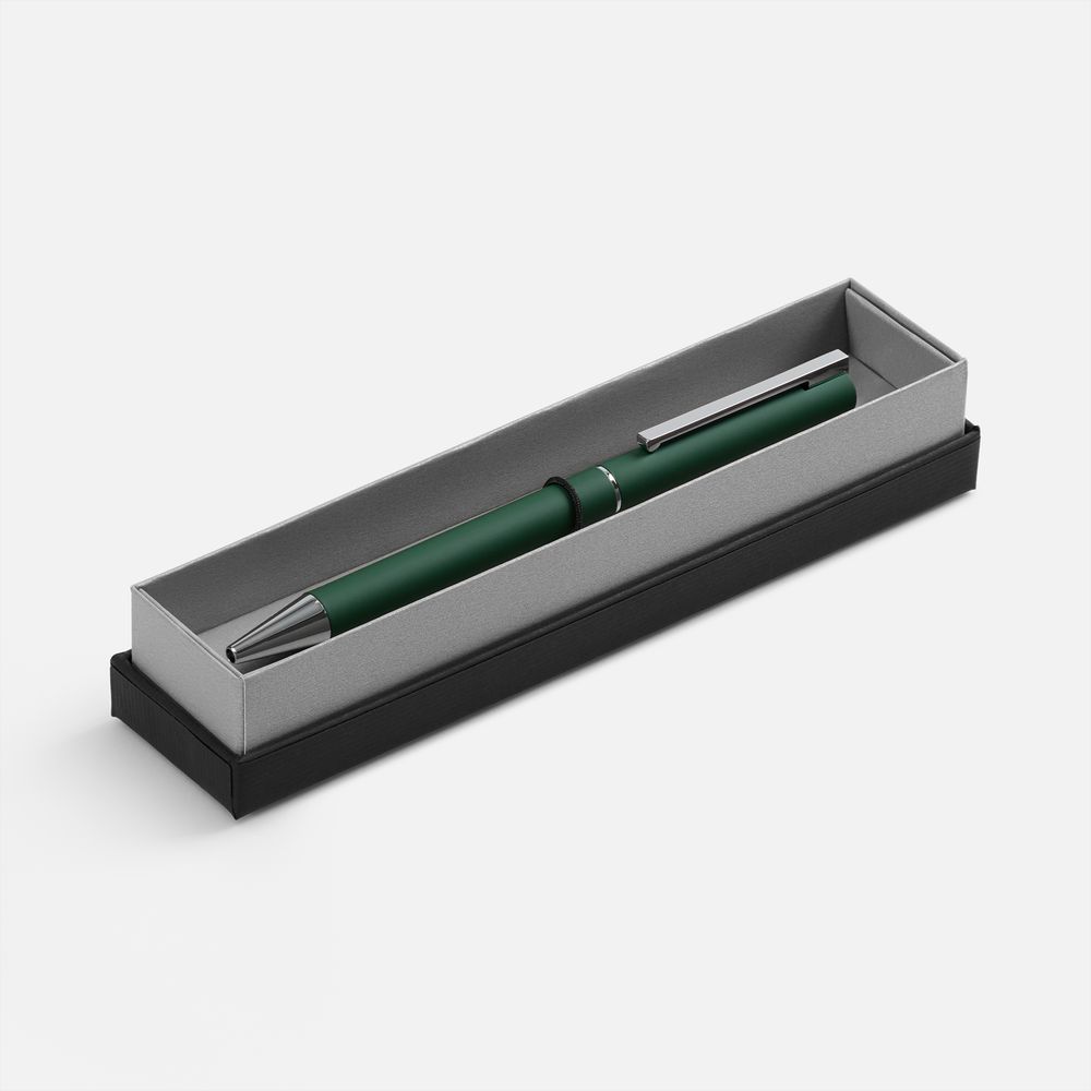 Ручка шариковая Blade Soft Touch в футляре, зеленая-1
