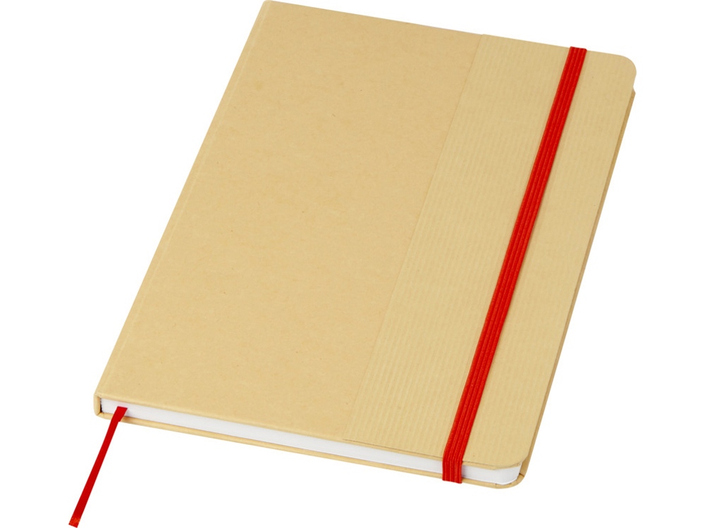 Nelida блокнот формата А5 в твердой обложке из переработанного картона - Красный-0