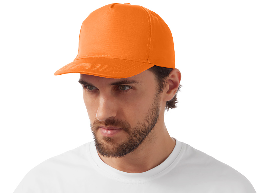 Бейсболка Mix 5-ти панельная 180 гр, оранжевый-1